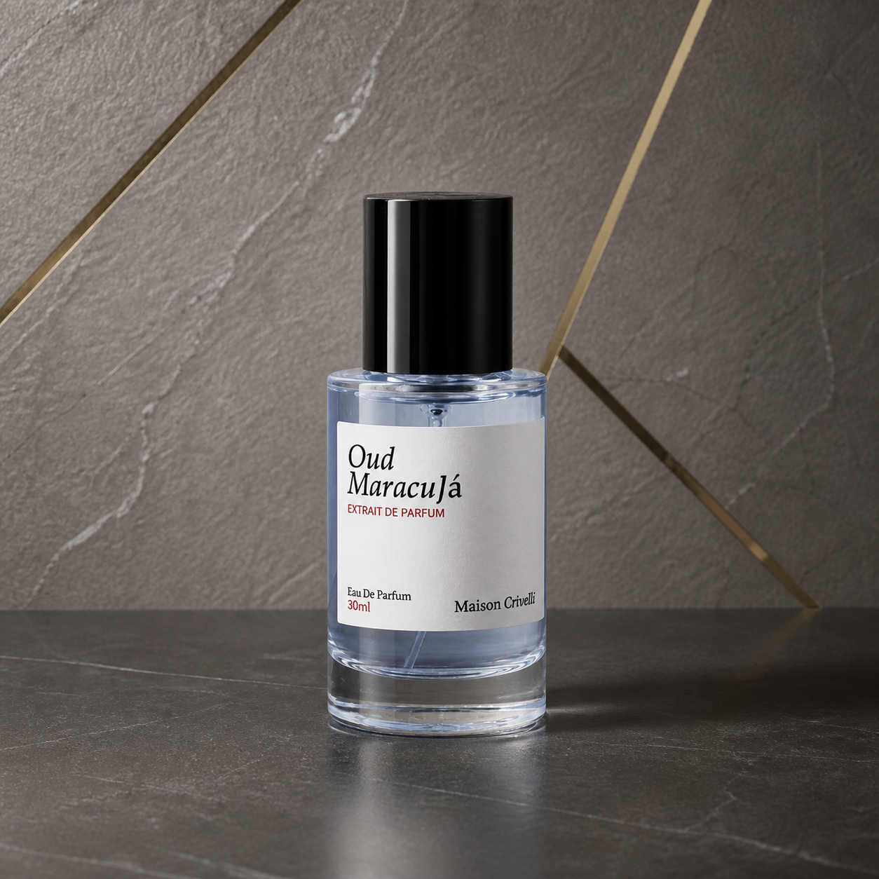 Maison Crivelli Oud Maracujá Extrait de Parfum 30ml against the PrimePicks stone wall