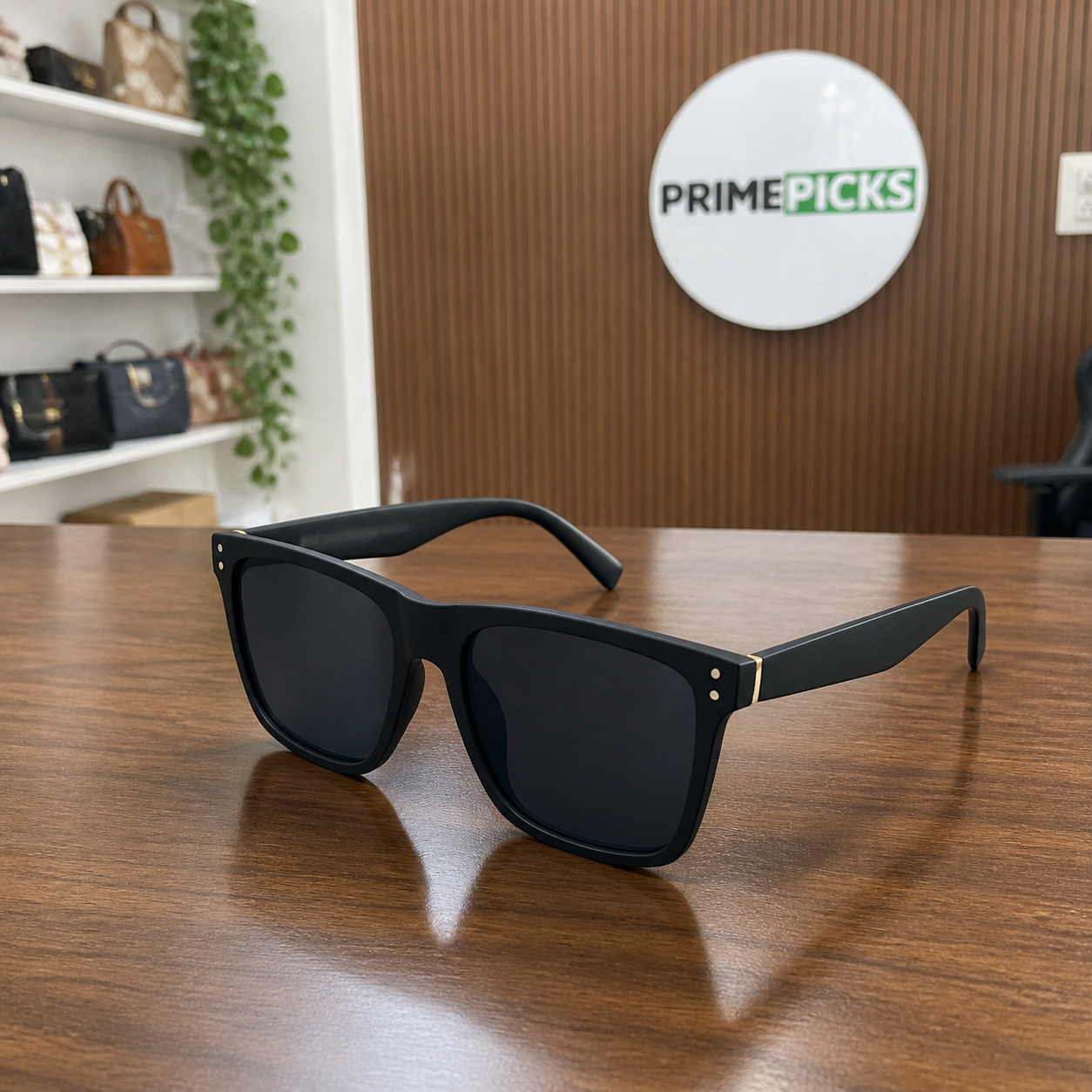 Marc Jacobs matte black sunglasses alternate open-temple view