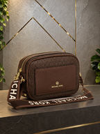 Michael Kors Bradshaw brown camera sling bag alternate office view