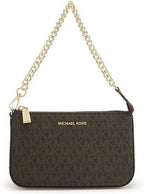 Michael Kors Jet Set Signature Shoulder Bag in Brown Signature with gold-tone chain