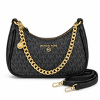 Michael Kors Jet Set Charm Small Pochette in black on a white background
