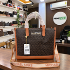 Michael Kors Mini Tote in Brown Signature at the PrimePicks office