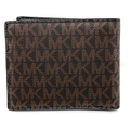 Michael Kors men's signature MK monogram bifold wallet on a white background