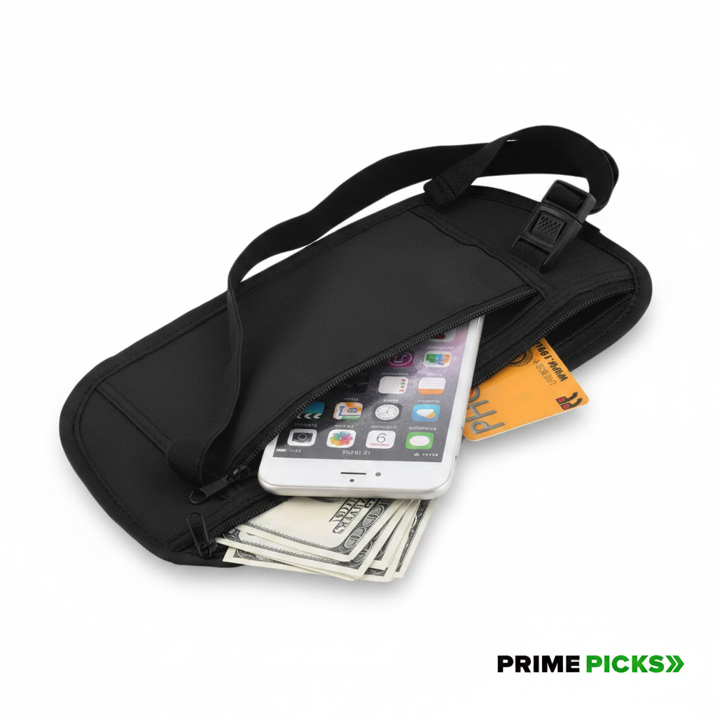 Primepicks Travel Money Belt With Hidden Wallet