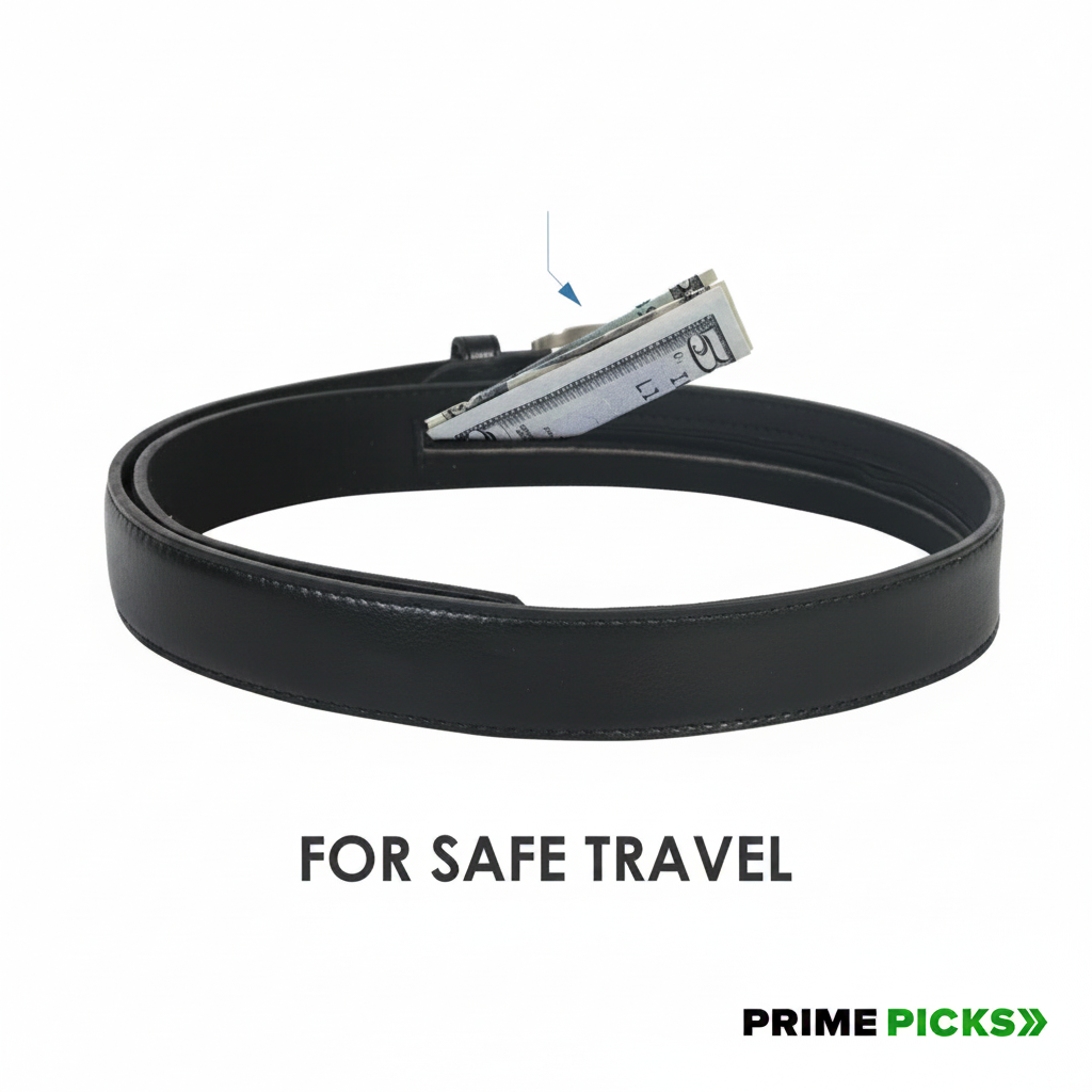 Primepicks Genuine Leather Men Secure Money Belt