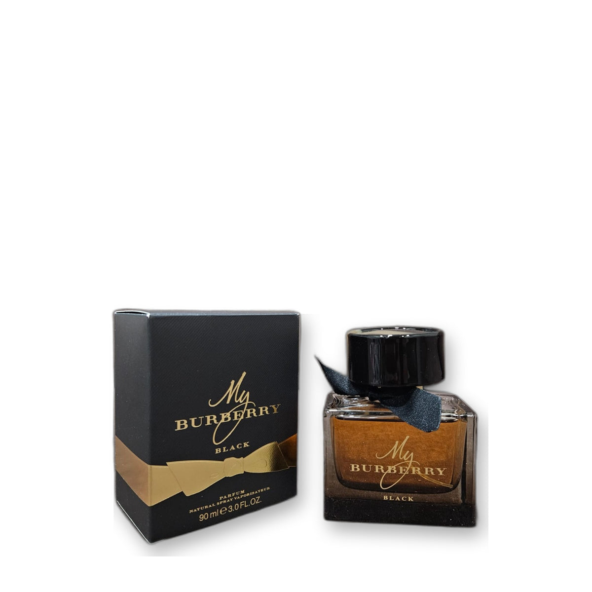 My Burberry Black Parfum 90 ml on white background