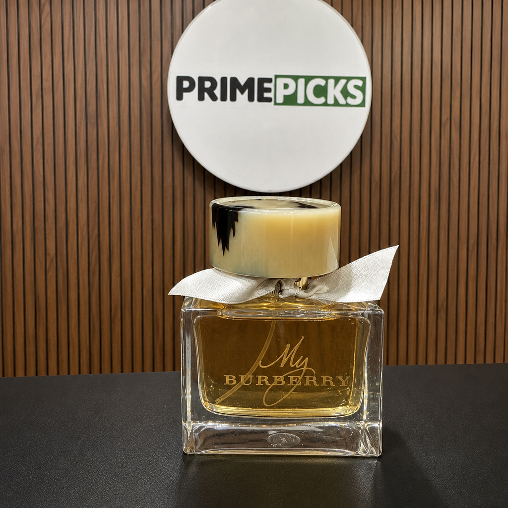 My Burberry Eau de Parfum 90ml bottle at the PrimePicks office