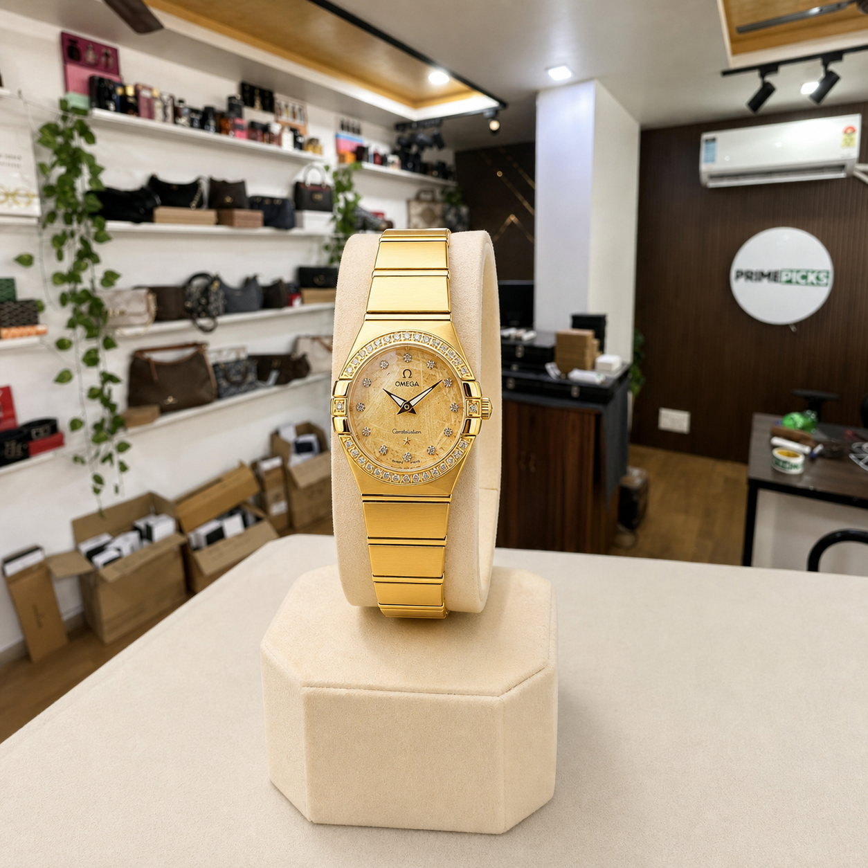 Omega Constellation women’s watch displayed in the PRIMEPICKS showroom