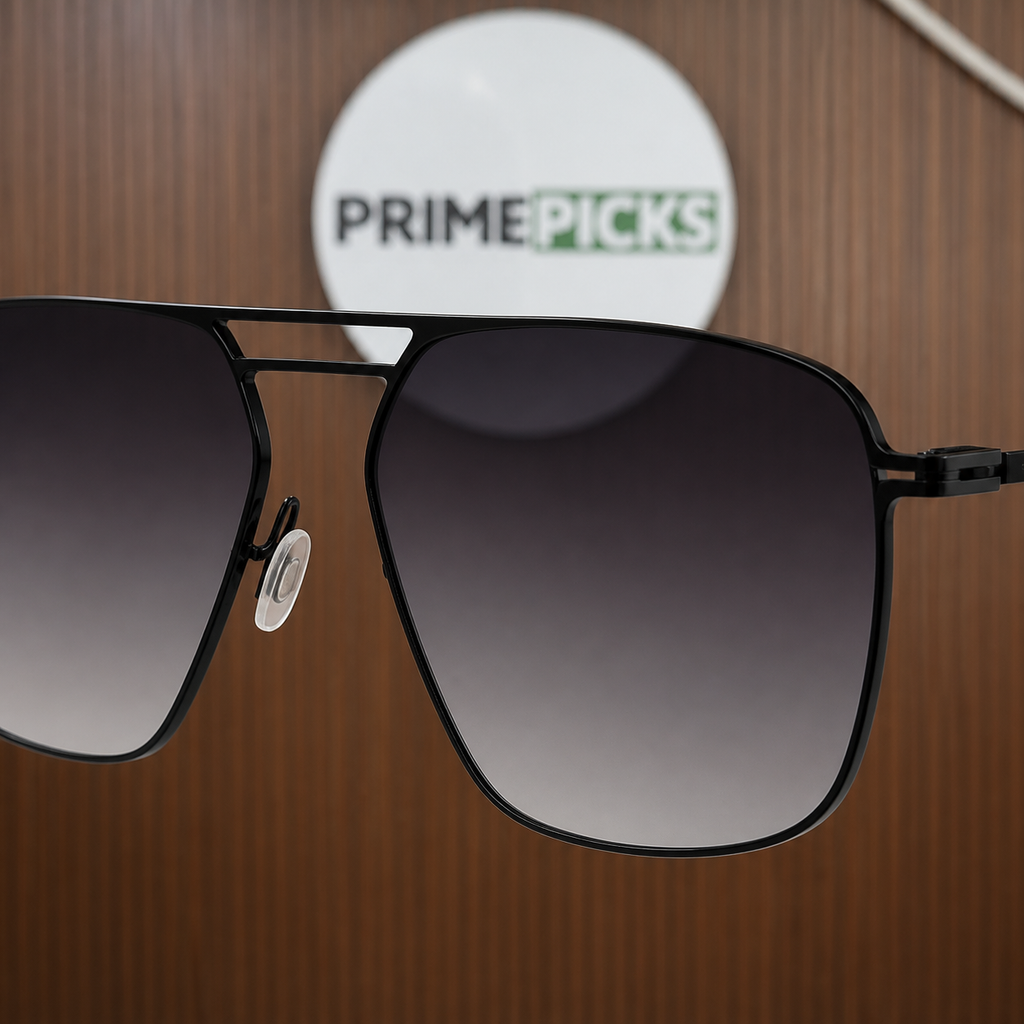 Porsche Design sunglasses double bridge and adjustable nose pad detail