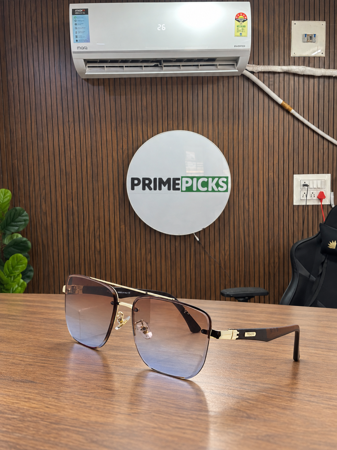 Prada - Pilot Square Gradient - Sunglasses in the PrimePicks office