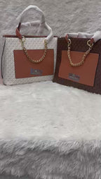Real video of the Michael Kors Cece Mono Model tote handbag