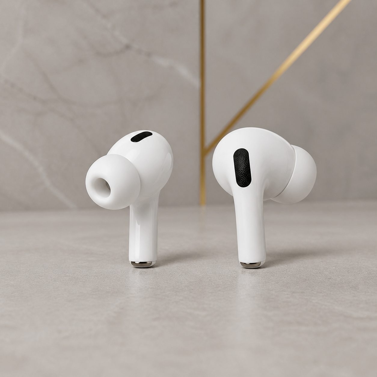 PrimePicks replica-style white short-stem in-ear wireless earbuds with silicone tips