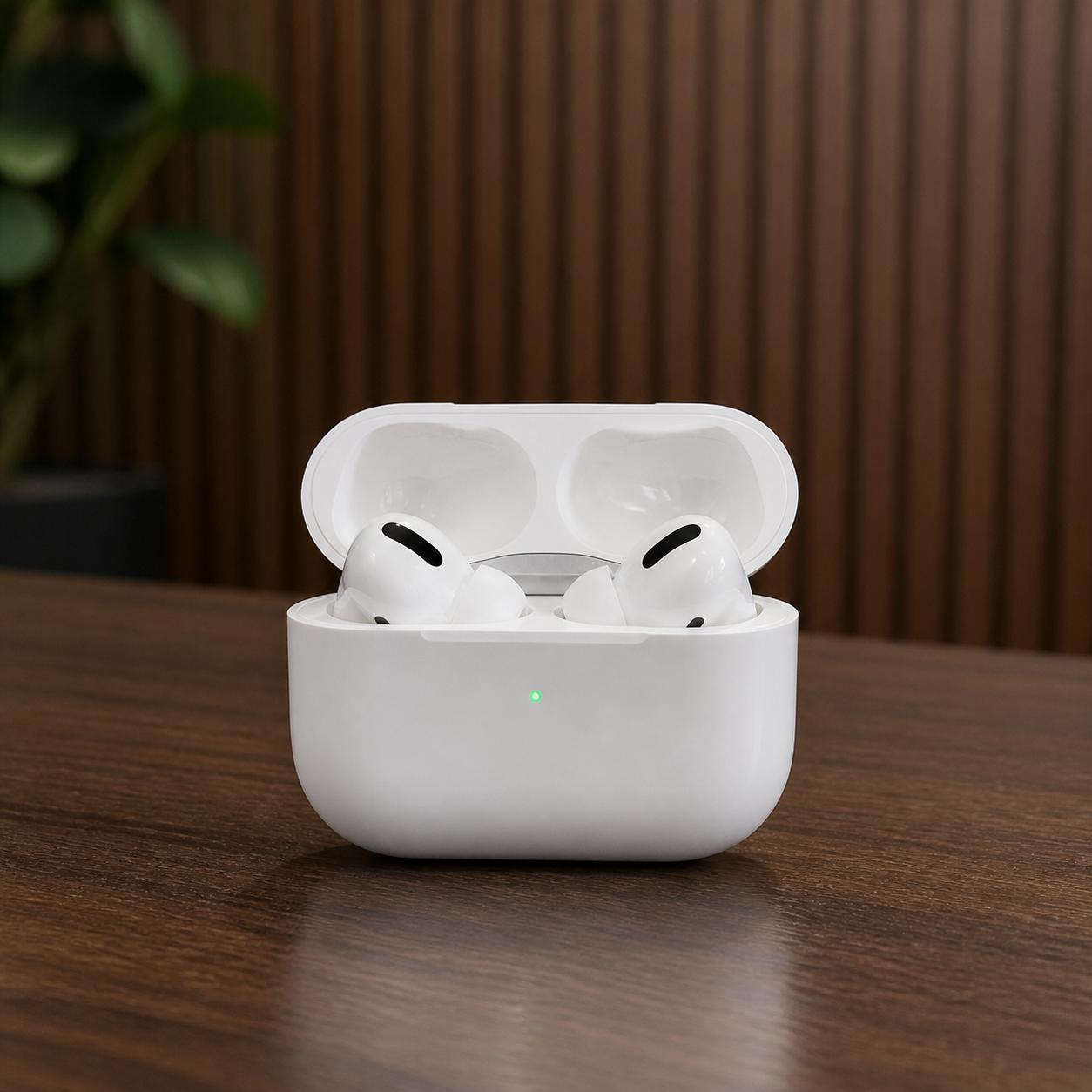 PrimePicks replica-style white wireless earbuds photographed in the PrimePicks office
