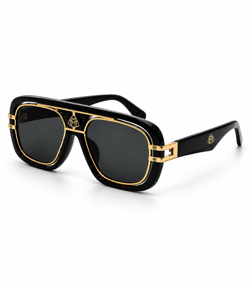 Maybach 7339 Black & Gold Square Sunglasses - hero view