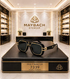 Maybach 7339 Black & Gold Square Sunglasses - original supplied image