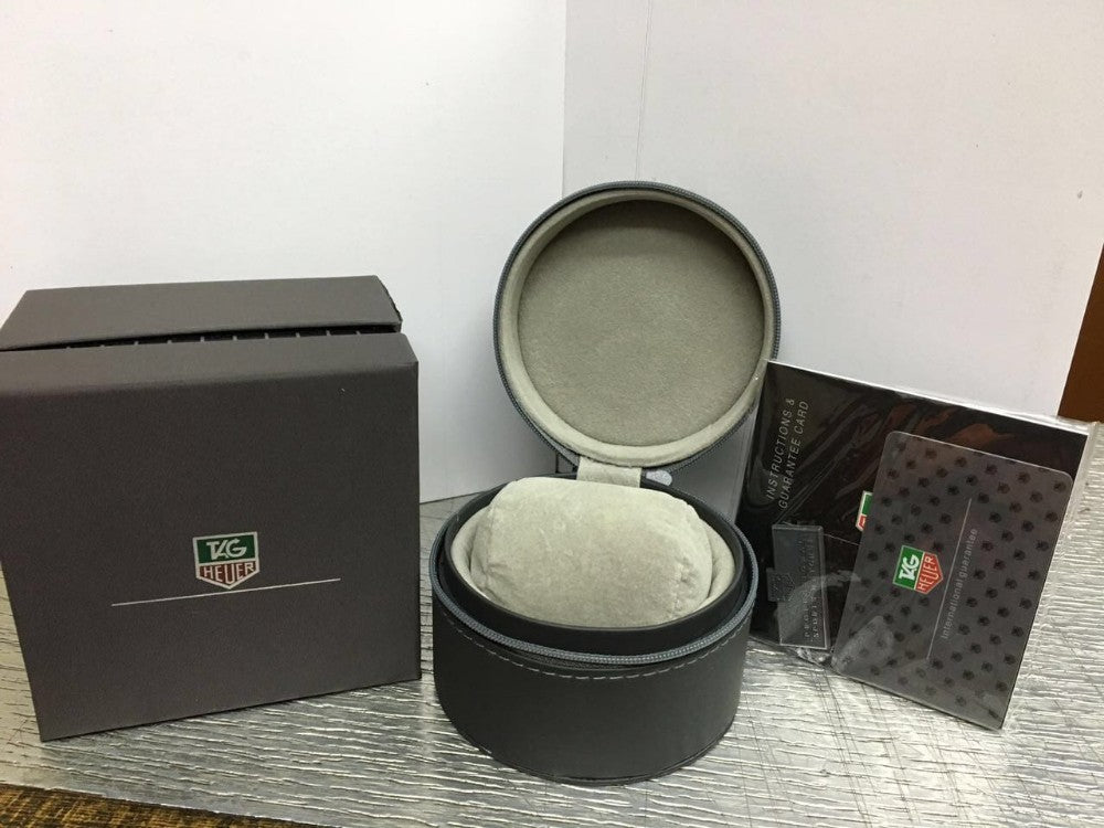 Optional TAG Heuer OG box kit with presentation case and supplied paperwork; watch not included