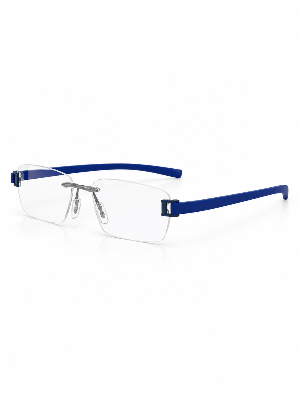 TAG Heuer Rimless Rectangular Optical Frame – Blue Temples - hero view