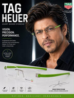 TAG Heuer Rimless Rectangular Optical Frame – Green Temples - original supplied image