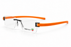 TAG Heuer Rimless Rectangular Optical Frame – Orange Temples - hero view