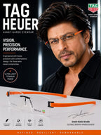 TAG Heuer Rimless Rectangular Optical Frame – Orange Temples - original supplied image