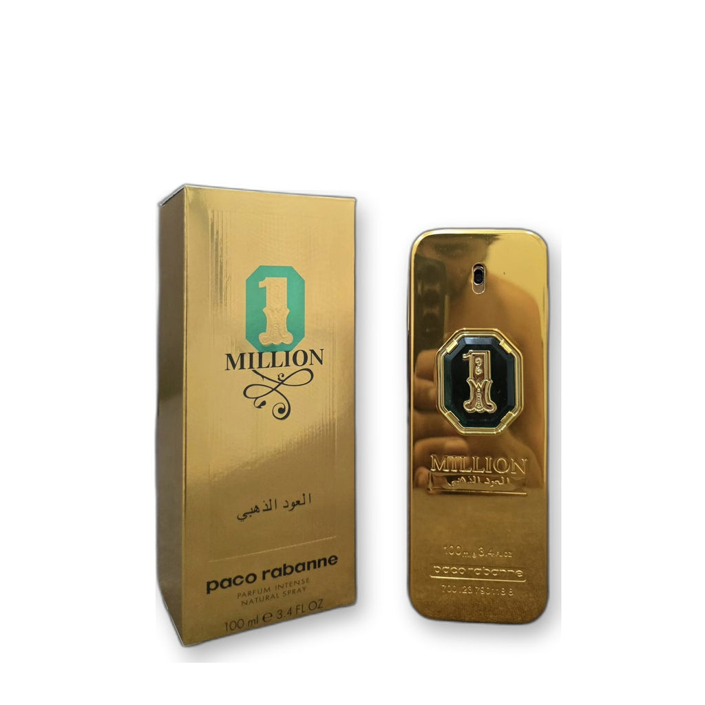 Rabanne 1 Million Golden Oud Parfum white background product view