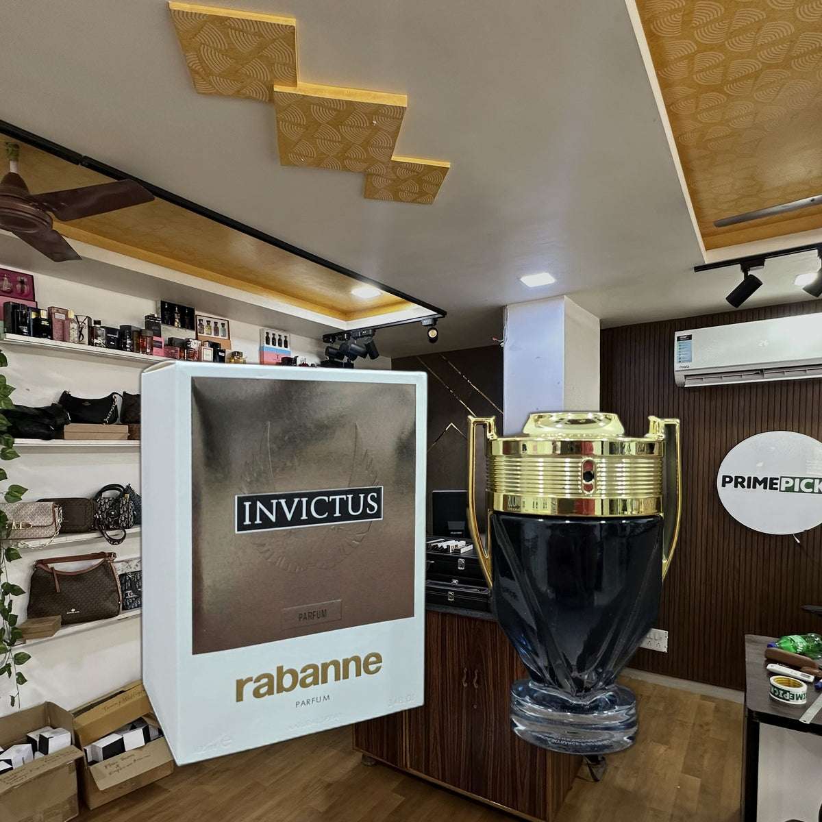 Rabanne Invictus Victory Elixir at PrimePicks office