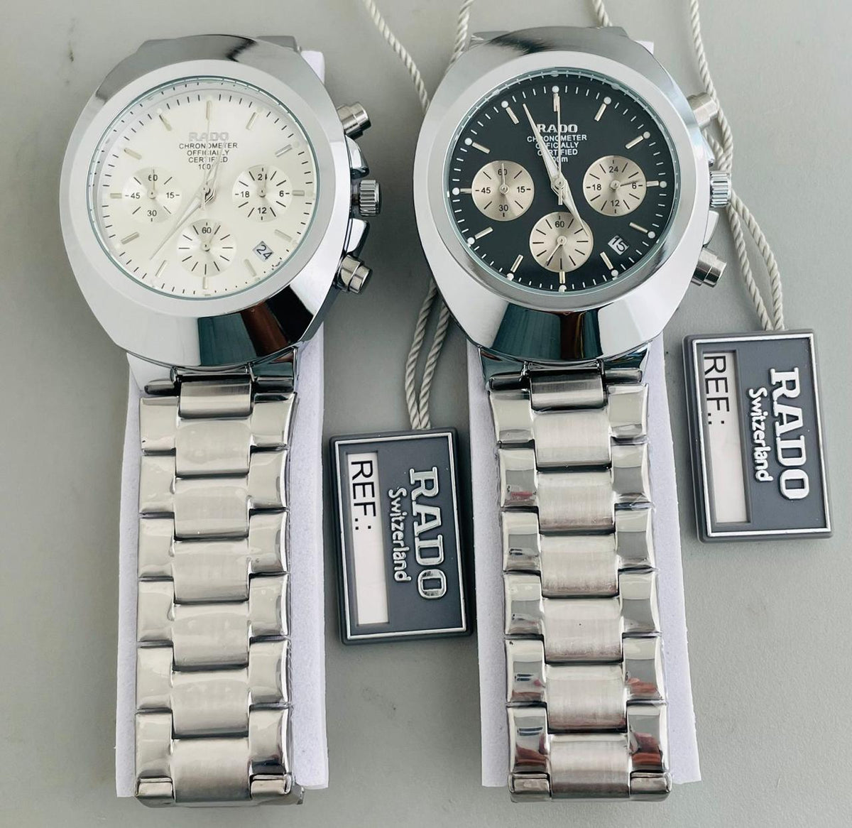 Rado Diastar Chronograph Men’s 44 mm Silver-Tone Watch