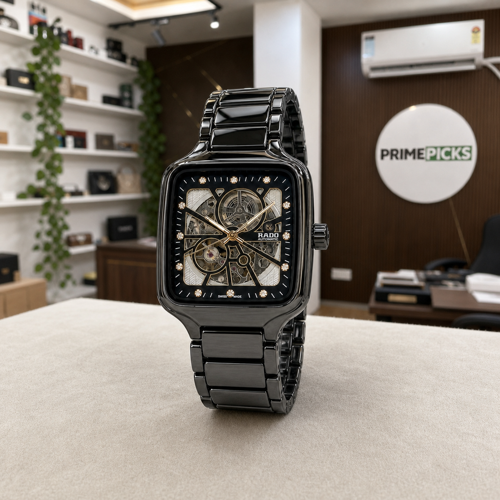 RADO True Square Automatic Open Heart alternate view in PrimePicks office