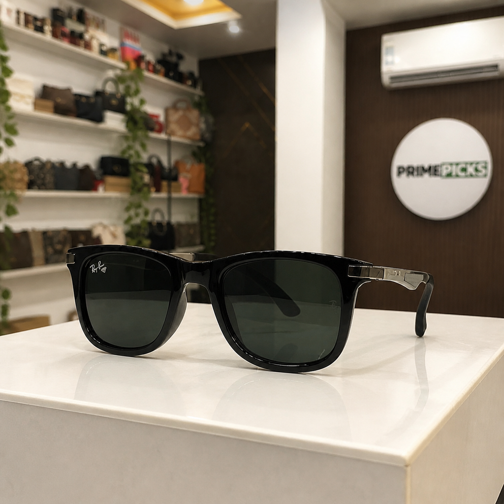 Ray-Ban Model 4287 Black colour sunglasses in the PrimePicks office