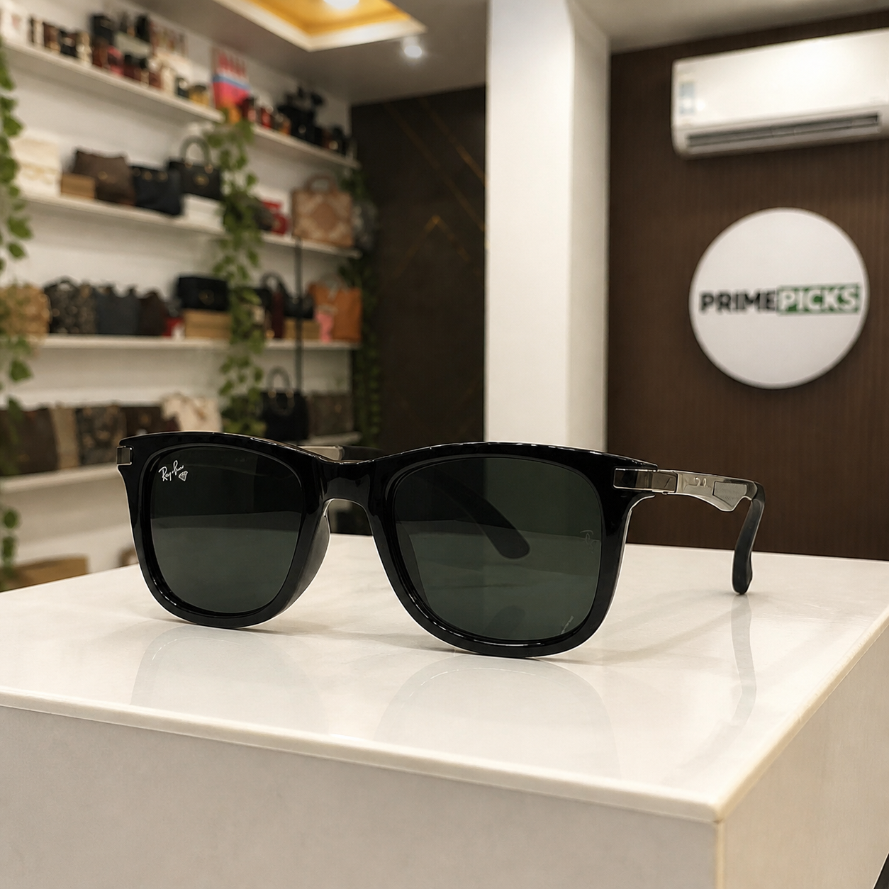 Ray-Ban Model 4287 Black colour sunglasses in the PrimePicks office