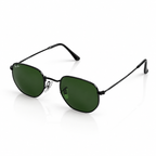 Ray-Ban - Black Metal Green Lens - Sunglasses on white background
