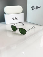 Ray-Ban - Black Metal Green Lens - Sunglasses with supplied box