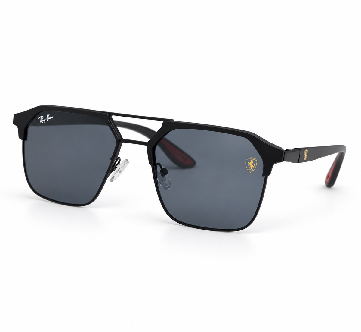 Ray-Ban - Shield Detail Angular - Sunglasses on white background