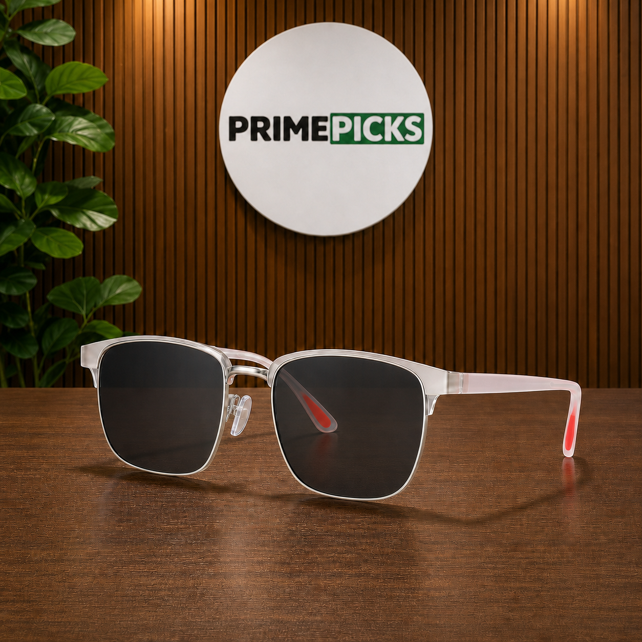 Ray-Ban translucent blush geometric sunglasses hero view