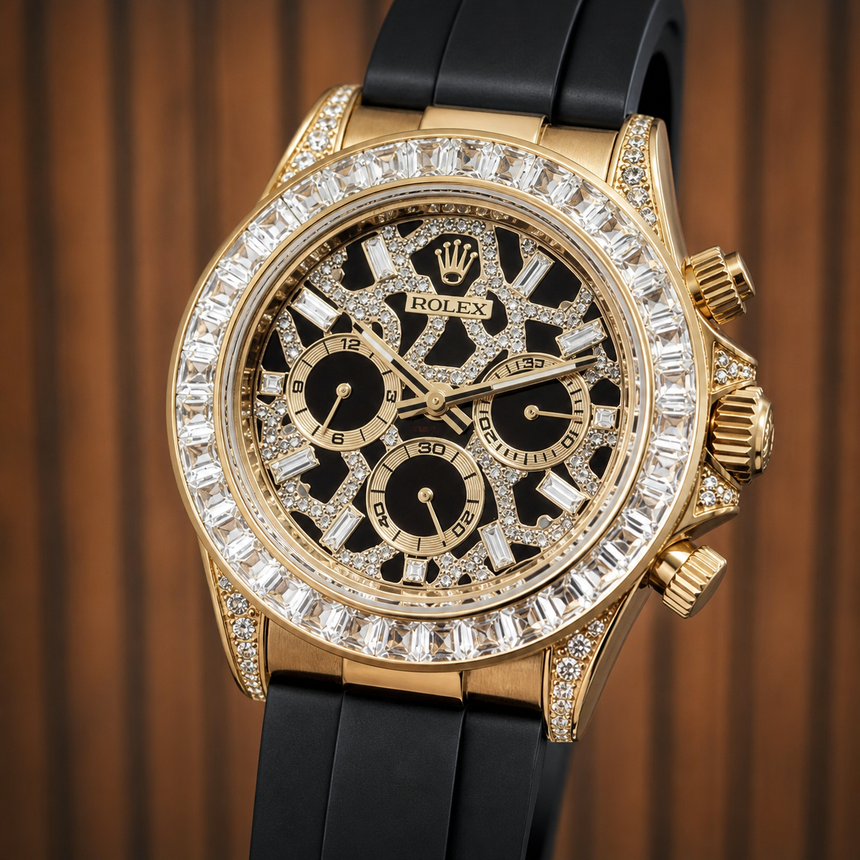 Rolex Cosmograph Daytona crystal-set dial and bezel detail