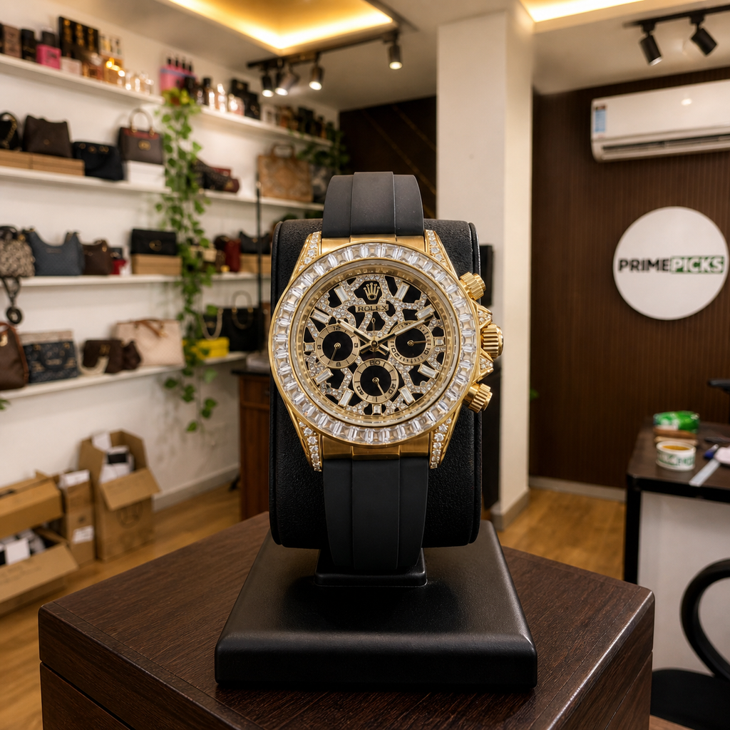 Rolex Cosmograph Daytona crystal-set watch in the Primepicks showroom
