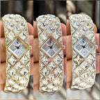 Swarovski Curiosa crystal bangle watch in Gold, Rose Gold and Silver tones