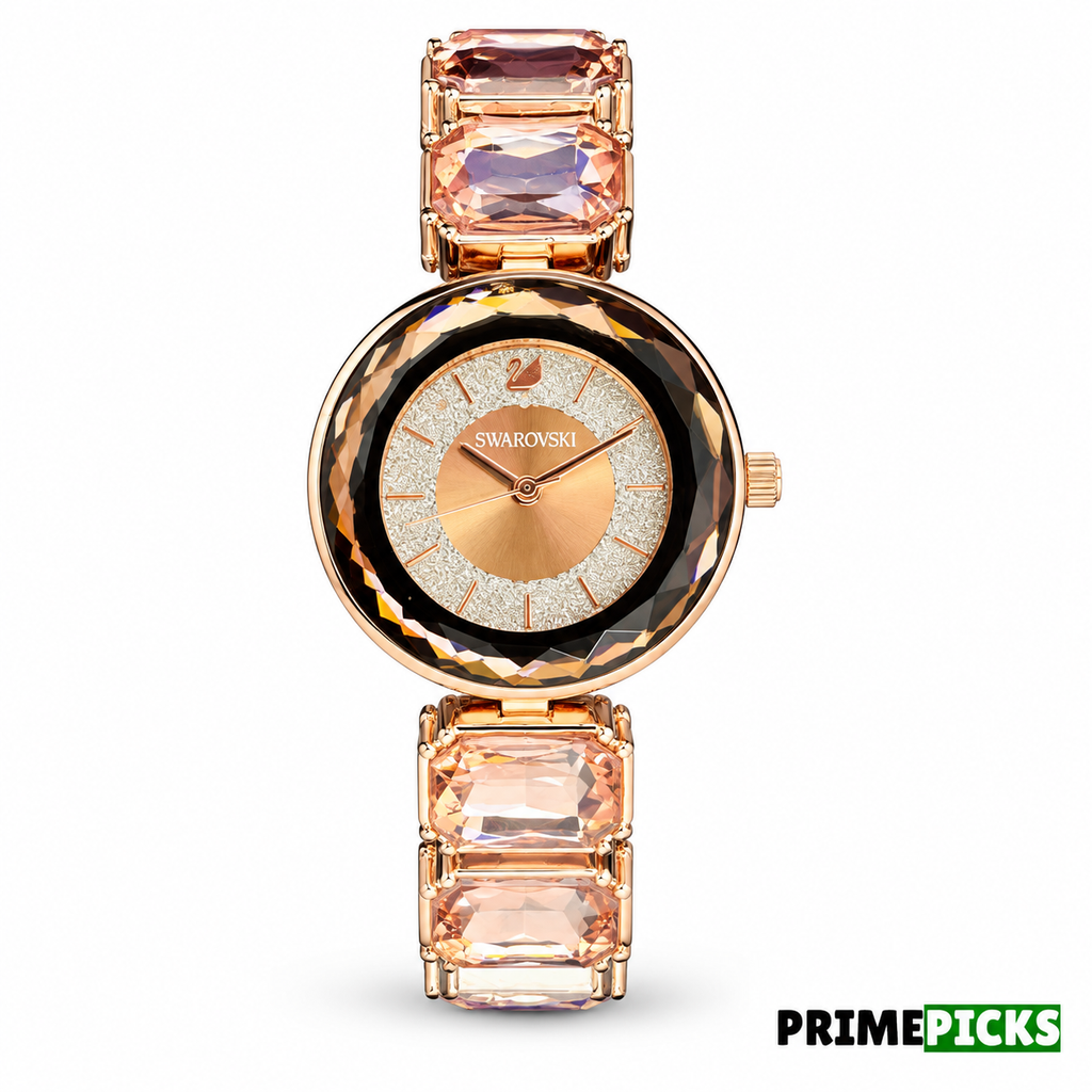 Swarovski Matrix Bangle 5679887 Gray crystal watch on white PrimePicks background