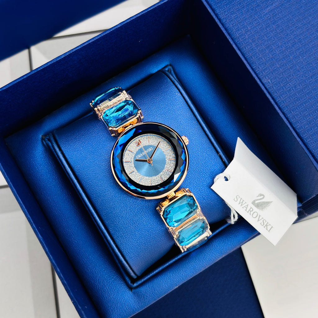 Swarovski Matrix Bangle 5679887 Blue colour in presentation box