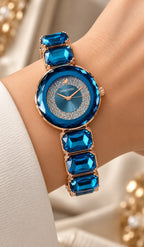Swarovski Matrix Bangle 5679887 Blue colour wrist view