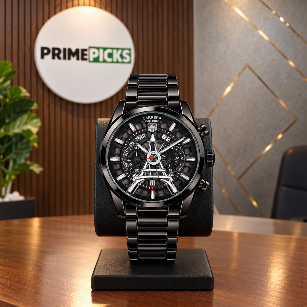 TAG Heuer Carrera tower watch — black black primepicks office