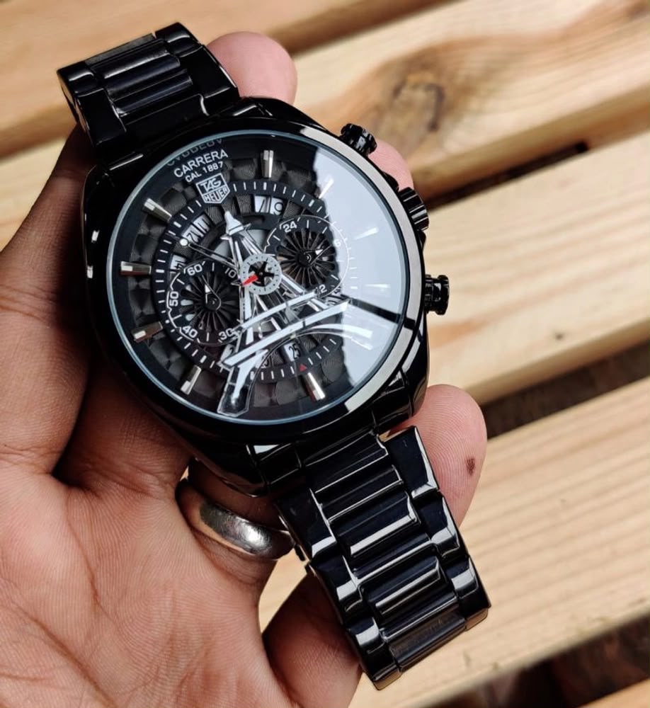TAG Heuer Carrera tower watch — black black