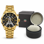 TAG Heuer Carrera tower watch — gold black watch og box