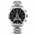 TAG Heuer Carrera tower watch — silver black white hero