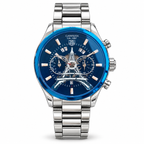TAG Heuer Carrera tower watch — silver blue white hero
