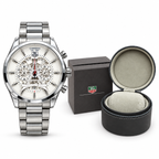 TAG Heuer Carrera tower watch — silver white watch og box
