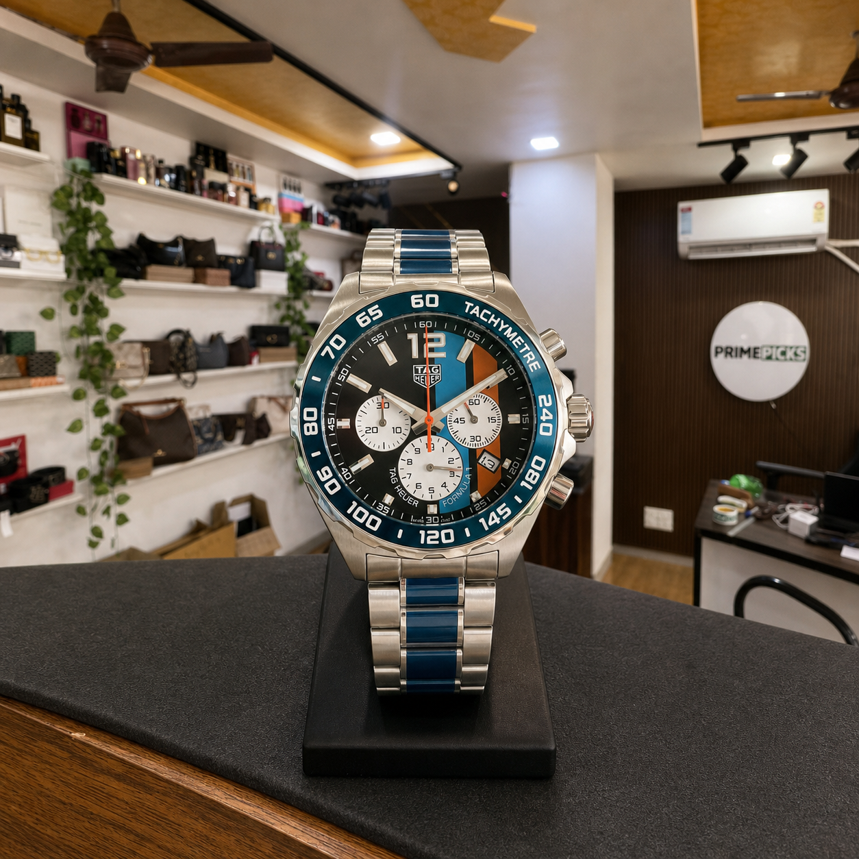 Tag Heuer Formula 1 Chronograph displayed inside the Primepicks office