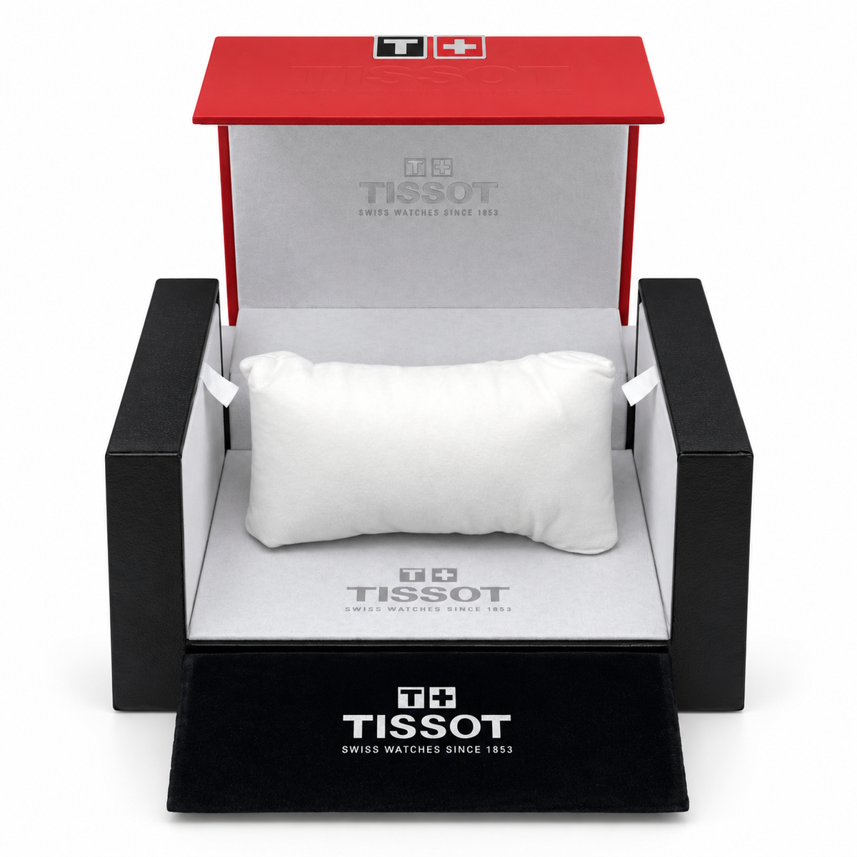 Matching Tissot-style OG presentation box on white background