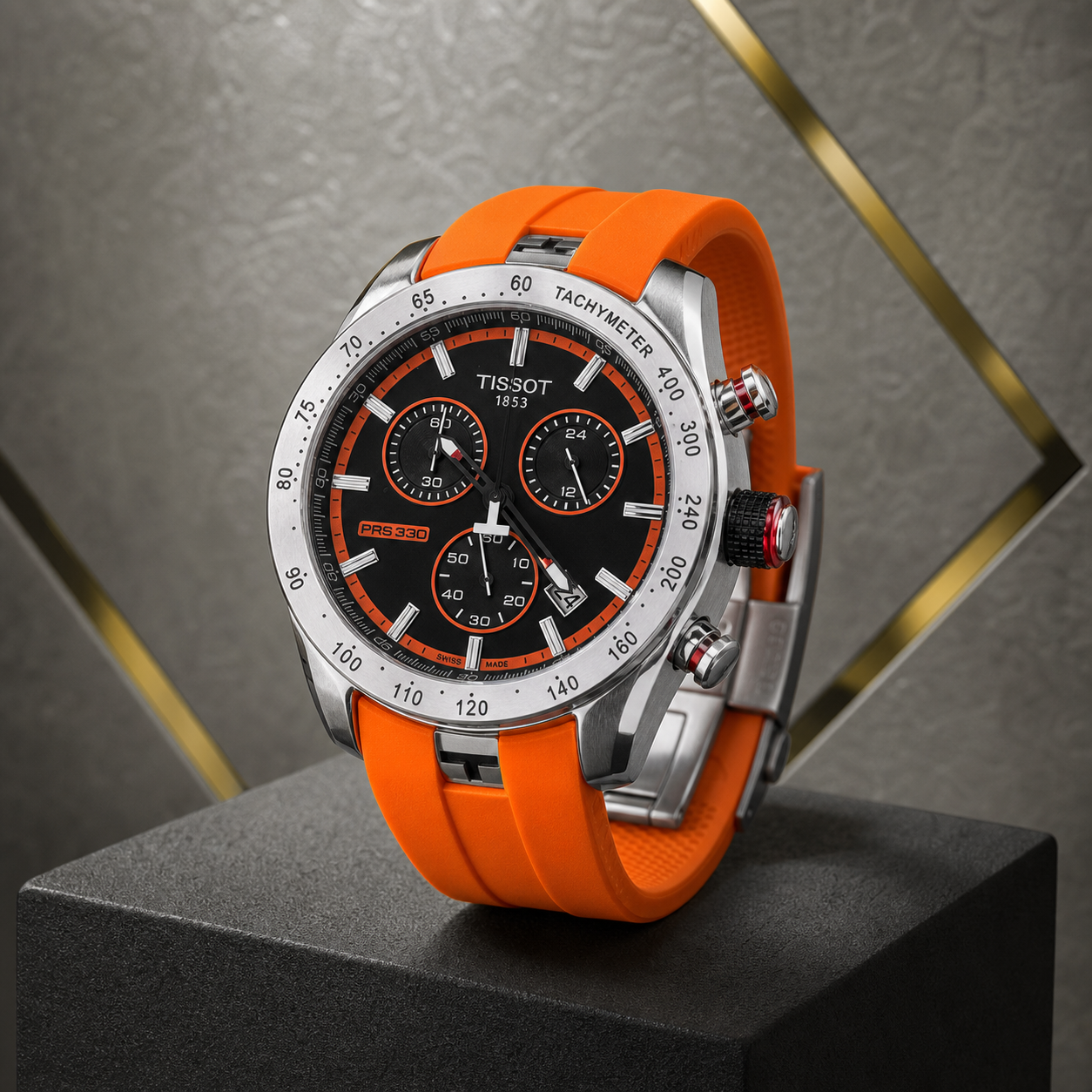 Close-up of Tissot PRS 330 Tony Parker watch in the Primepicks office