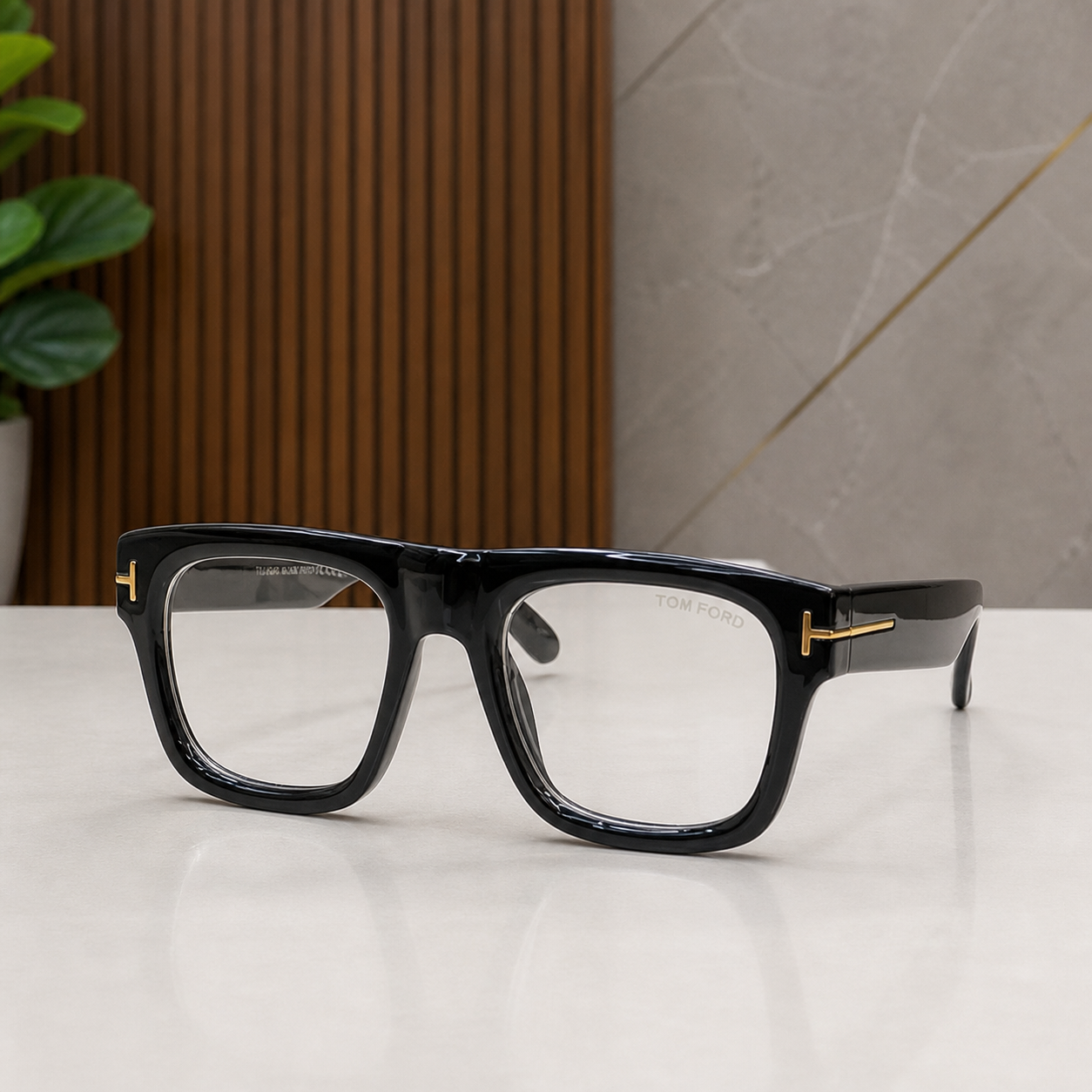 Tom Ford Model 259 black clear-lens frame hero view